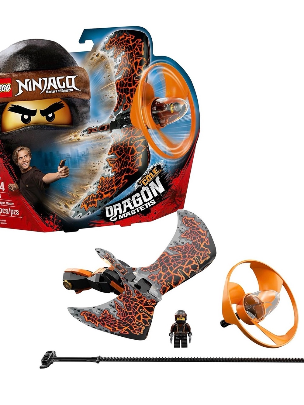 Lego Ninjago Cole Dragon Masters Flyer - Orange, Black, Gray